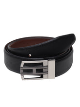 Load image into Gallery viewer, Men Black & Brown Solid Reversible Leather Belt