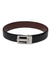 Load image into Gallery viewer, Men Black & Brown Solid Reversible Leather Belt