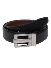 Load image into Gallery viewer, Men Black & Brown Solid Reversible Leather Belt