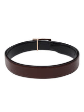 Load image into Gallery viewer, Men Black & Brown Solid Reversible Leather Belt