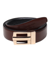 Load image into Gallery viewer, Men Black & Brown Solid Reversible Leather Belt