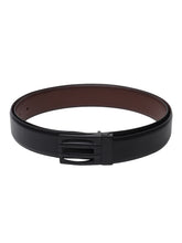 Load image into Gallery viewer, Men Black & Brown Solid Reversible Leather Belt