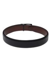 Load image into Gallery viewer, Men Black & Brown Solid Reversible Leather Belt