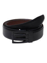 Load image into Gallery viewer, Men Black & Brown Solid Reversible Leather Belt