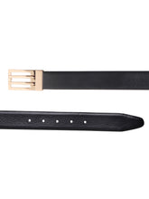 Load image into Gallery viewer, Men Black & Brown Solid Reversible Leather Belt