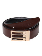 Load image into Gallery viewer, Men Black & Brown Solid Reversible Leather Belt