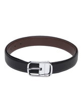 Load image into Gallery viewer, Men Black & Brown Solid Reversible Leather Belt
