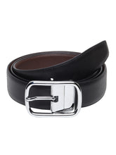 Load image into Gallery viewer, Men Black & Brown Solid Reversible Leather Belt