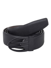 Load image into Gallery viewer, Men Black & Brown Solid Reversible Leather Belt