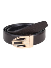Load image into Gallery viewer, Men Black & Brown Solid Reversible Leather Belt