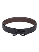 Load image into Gallery viewer, Men Black & Brown Solid Reversible Leather Belt