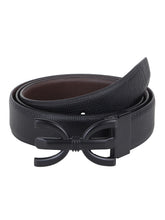 Load image into Gallery viewer, Men Black & Brown Solid Reversible Leather Belt