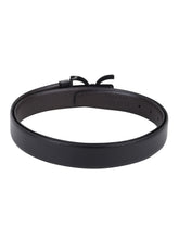Load image into Gallery viewer, Men Black & Brown Solid Reversible Leather Belt