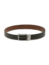 Load image into Gallery viewer, Men Black Textured Genuine Leather Reversible Belt