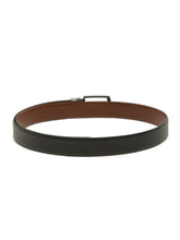 Load image into Gallery viewer, Men Black Textured Genuine Leather Reversible Belt