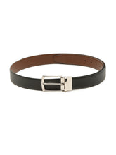 Load image into Gallery viewer, Men Black Textured Genuine Leather Reversible Belt