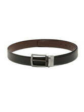 Load image into Gallery viewer, Men Black Textured Genuine Leather Reversible Belt