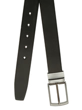 Load image into Gallery viewer, Men Black Textured Genuine Leather Reversible Belt