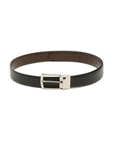 Load image into Gallery viewer, Men Black Textured Genuine Leather Reversible Belt