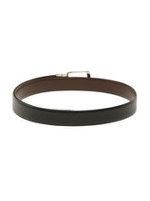 Load image into Gallery viewer, Men Black Textured Genuine Leather Reversible Belt