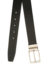 Load image into Gallery viewer, Men Black Textured Genuine Leather Reversible Belt