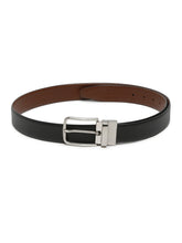 Load image into Gallery viewer, Men Black Textured Genuine Leather Reversible Belt