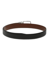 Load image into Gallery viewer, Men Black Textured Genuine Leather Reversible Belt