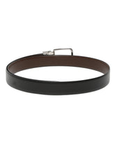 Load image into Gallery viewer, Men Black Textured Genuine Leather Reversible Belt