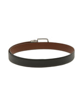 Load image into Gallery viewer, Men Black Textured Genuine Leather Reversible Belt