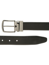 Load image into Gallery viewer, Men Black Textured Genuine Leather Reversible Belt