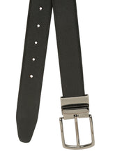 Load image into Gallery viewer, Men Black Textured Genuine Leather Reversible Belt