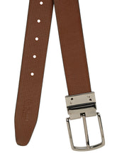 Load image into Gallery viewer, Men Black Textured Genuine Leather Reversible Belt