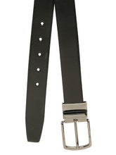 Load image into Gallery viewer, Men Black Textured Genuine Leather Reversible Belt