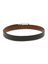 Load image into Gallery viewer, Men Black Textured Genuine Leather Reversible Belt