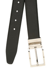 Load image into Gallery viewer, Men Black Textured Genuine Leather Reversible Belt