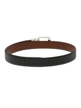 Load image into Gallery viewer, Men Black Textured Genuine Leather Reversible Belt