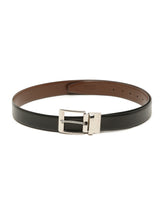 Load image into Gallery viewer, Men Black Textured Genuine Leather Reversible Belt