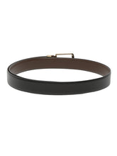 Load image into Gallery viewer, Men Black Textured Genuine Leather Reversible Belt
