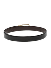 Load image into Gallery viewer, Men Black Textured Genuine Leather Reversible Belt