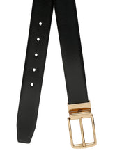 Load image into Gallery viewer, Men Black Textured Genuine Leather Reversible Belt