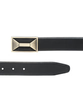 Load image into Gallery viewer, Men Black Textured Genuine Leather Reversible Belt
