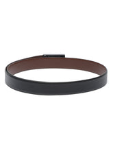 Load image into Gallery viewer, Men Black Textured Genuine Leather Reversible Belt