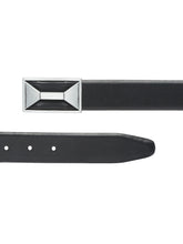 Load image into Gallery viewer, Men Black Textured Genuine Leather Reversible Belt