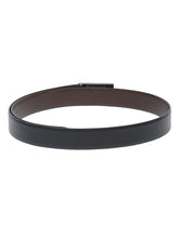 Load image into Gallery viewer, Men Black Textured Genuine Leather Reversible Belt