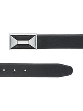 Load image into Gallery viewer, Men Black Textured Genuine Leather Reversible Belt