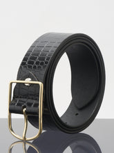 Load image into Gallery viewer, Teakwood Leathers Women Black Croco Texture Leather belt (One Size)