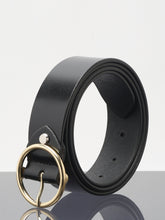 Load image into Gallery viewer, Teakwood Leathers Women Black Solid Leather Belt (One Size)
