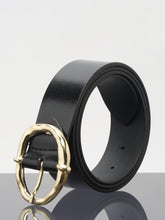 Load image into Gallery viewer, Teakwood Leathers Women Black Solid Leather Belt (One Size)