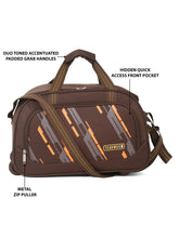 Load image into Gallery viewer, Teakwood Leather Brown Printed Large Duffel Bag