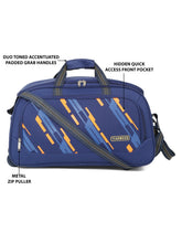 Load image into Gallery viewer, Teakwood Leather Navy Blue Printed Small Duffel Bag
